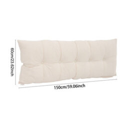 Living And Home Off-White, Removable And Washable Chenille Cushion Headboard Pillow, 150Cm W X 60Cm H - thumbnail 9