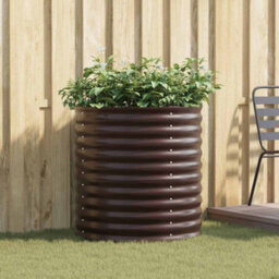 Berkfield Modern Garden Raised Bed Brown 80 X 80 X 81 Cm Steel - thumbnail 2