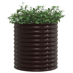Berkfield Modern Garden Raised Bed Brown 80 X 80 X 81 Cm Steel - thumbnail 3
