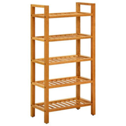 Vidaxl Shoe Rack With 5 Shelves 50X27X100 Cm Solid Oak Wood - thumbnail 1