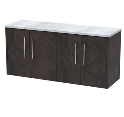 Balterley Winshill Contemporary Wall Hung Vanity Unit With Laminate Worktop, Metallic Slate, 1200mm - image 1
