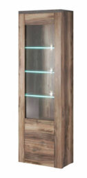 Arte Elegant Larona 05 Tall Display Cabinet 650mm In Oak Satin - Stylish Storage Solution H2060mm D370mm