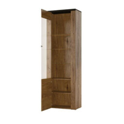 Arte Elegant Larona 05 Tall Display Cabinet 650mm In Oak Satin - Stylish Storage Solution H2060mm D370mm - thumbnail 2