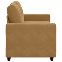 Vidaxl Loveseat Sofa With Cushion Brown Velvet - thumbnail 5