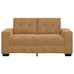 Vidaxl Loveseat Sofa With Cushion Brown Velvet - thumbnail 4