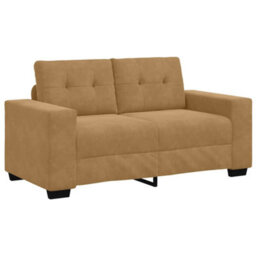 Vidaxl Loveseat Sofa With Cushion Brown Velvet - thumbnail 2