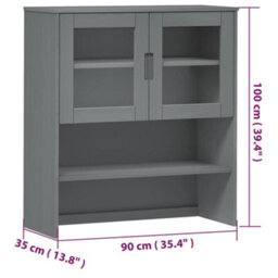 Berkfield Top For Highboard Molde Grey 90X35X100 Cm Solid Wood Pine - thumbnail 8