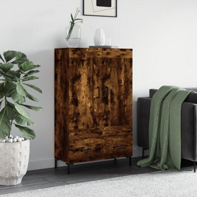 Berkfield Highboard Smoked Oak 69.5X31X115 Cm Engineered Wood - image 1