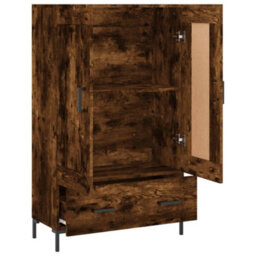 Berkfield Highboard Smoked Oak 69.5X31X115 Cm Engineered Wood - thumbnail 6