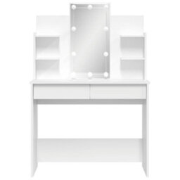 Berkfield Dressing Table With Led Lights White 96X40X142 Cm - thumbnail 5