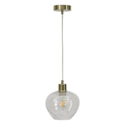 First Choice Lighting Bradson - Clear Swirl Glass With Satin Brass Pendant Fitting - thumbnail 1