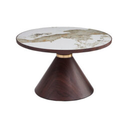 Aspect Furniture Hattie Round Walnut Sintered Stone Coffee Table,70Cm Dia,pandora/walnut - thumbnail 3