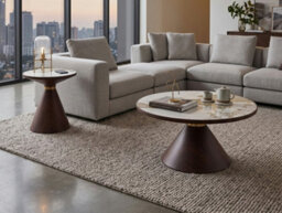 Aspect Furniture Hattie Round Walnut Sintered Stone Coffee Table,70Cm Dia,pandora/walnut - thumbnail 6