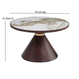 Aspect Furniture Hattie Round Walnut Sintered Stone Coffee Table,70Cm Dia,pandora/walnut - thumbnail 4