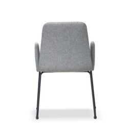 Grey Tub Armchair Padded Seat Office Chair Accent Chair Black Legs Modern - thumbnail 5