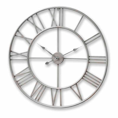 Large Silver Skeleton Wall Clock - image 1