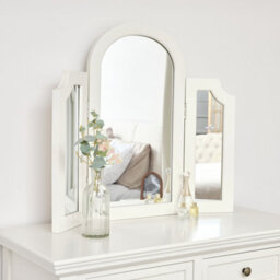 Melody Maison Ivory Arched Triple Dressing Table Mirror - Daventry Ivory Range