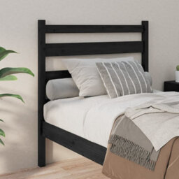 Berkfield Bed Headboard Black 106X4X100 Cm Solid Wood Pine - thumbnail 3