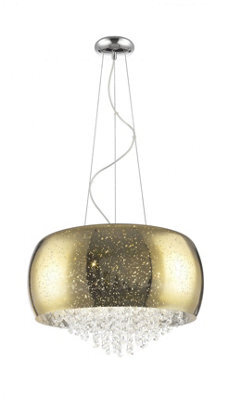 Luminosa Lighting Luminosa Luna 5 Light Gold Crystal Pendant Ceiling Light