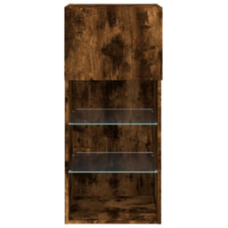 Berkfield Durable Tv Cabinet With Led Lights Smoked Oak 40.5X30X90 Cm - thumbnail 9