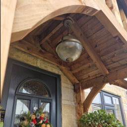 Dunster House Wooden Porch Canopy Kit 2M X 1.5M Pressure Treated Half Height 2 Post Black Shingles Thunderdam - thumbnail 6