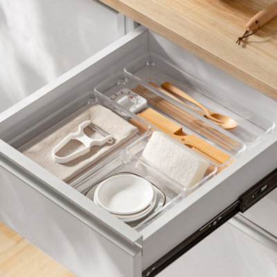 Thehotsale Set Of 6 Transparent Desktop Organisers Drawer Organisers - image 1