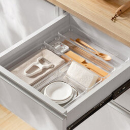 Thehotsale Set Of 6 Transparent Desktop Organisers Drawer Organisers - thumbnail 1