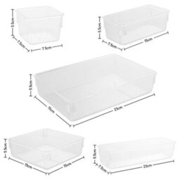 Thehotsale Set Of 6 Transparent Desktop Organisers Drawer Organisers - thumbnail 6