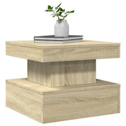 Walplus Coffee Table With Led Lights Sonoma Oak 50X50X40 Cm - thumbnail 6