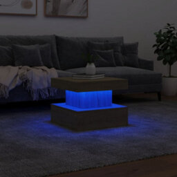Walplus Coffee Table With Led Lights Sonoma Oak 50X50X40 Cm - thumbnail 5