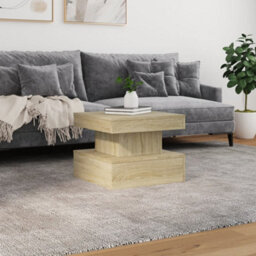 Walplus Coffee Table With Led Lights Sonoma Oak 50X50X40 Cm - thumbnail 4