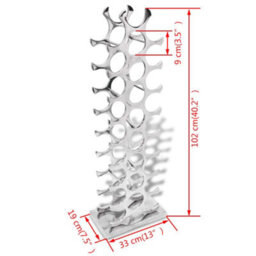 Vidaxl Wine Rack Aluminium Silver 27 Bottles Wine Racks - thumbnail 3