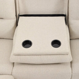 More4Homes Avery 3 Seater Electric Recliner Chaise Lounge Fabric Sofa (Beige) - thumbnail 5