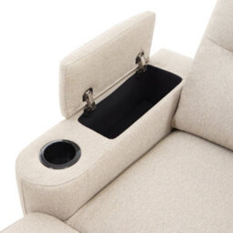 More4Homes Avery 3 Seater Electric Recliner Chaise Lounge Fabric Sofa (Beige) - thumbnail 6