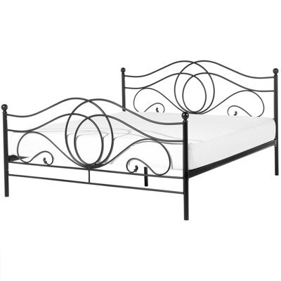 Beliani Bed Metal Lyra 160 X 200 Cm (Eu King Size) Black - image 1