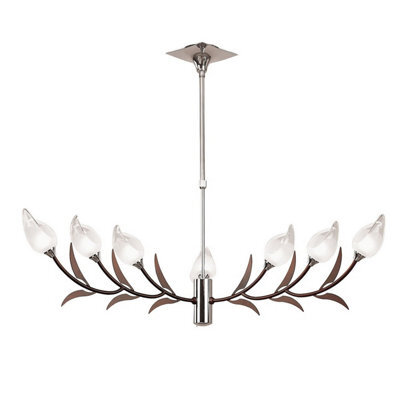 Luminosa Lighting Luminosa Holland Telescopic Pendant 9 Light G9, Polished Chrome/wenge - image 1