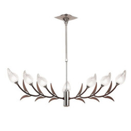 Luminosa Lighting Luminosa Holland Telescopic Pendant 9 Light G9, Polished Chrome/wenge - thumbnail 1