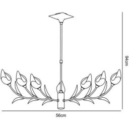 Luminosa Lighting Luminosa Holland Telescopic Pendant 9 Light G9, Polished Chrome/wenge - thumbnail 6