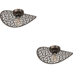 Loops 2 Pack Elegant Modern Design Bronze Ceiling Light For Indoor Spaces - Semi Flush Mount