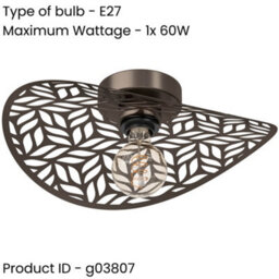 Loops 2 Pack Elegant Modern Design Bronze Ceiling Light For Indoor Spaces - Semi Flush Mount - thumbnail 2