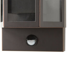 Beliani Outdoor Wall Light Led Brown Iron Glass 33 Cm With Motion Sensor - thumbnail 6