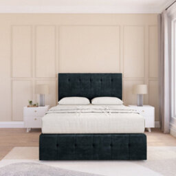 "Sloomy 3Ft Cambridge Divan Bed Base Black Naples ,2 Drawers, 12"" Footboard & 26"" Struts Headboard - Single" - thumbnail 2