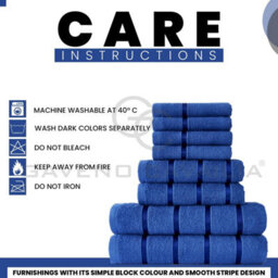 Gc Gaveno Cavailia 8 Piece Bostonian Oasis Towel Bale Set Royal Blue Quick Dry And Super Obsorbent Towel - thumbnail 5