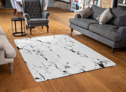 Benjamin Tate Design Thin Black Marble Designer Special Soft Home Rug - thumbnail 2