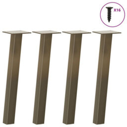 Berkfield Coffee Table Legs 4 Pcs Natural Steel 42 Cm Steel - thumbnail 1