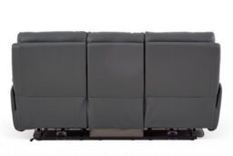 Dark Grey Leather Electric 3 Seater Recliner Sofa - thumbnail 6