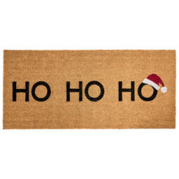 Beliani Doormat Palakpakin Natural 55 X 120 Cm Christmas Motif Coir