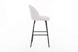 Nordlys Set Of 2 Bar Stools In Metal And White Bouclé Modern Design Style Dining Room - thumbnail 8