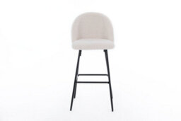 Nordlys Set Of 2 Bar Stools In Metal And White Bouclé Modern Design Style Dining Room - thumbnail 9