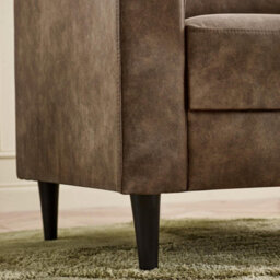 Furniturebox Uk Logan Brown Faux Leather 3 Seater Sofa - thumbnail 6